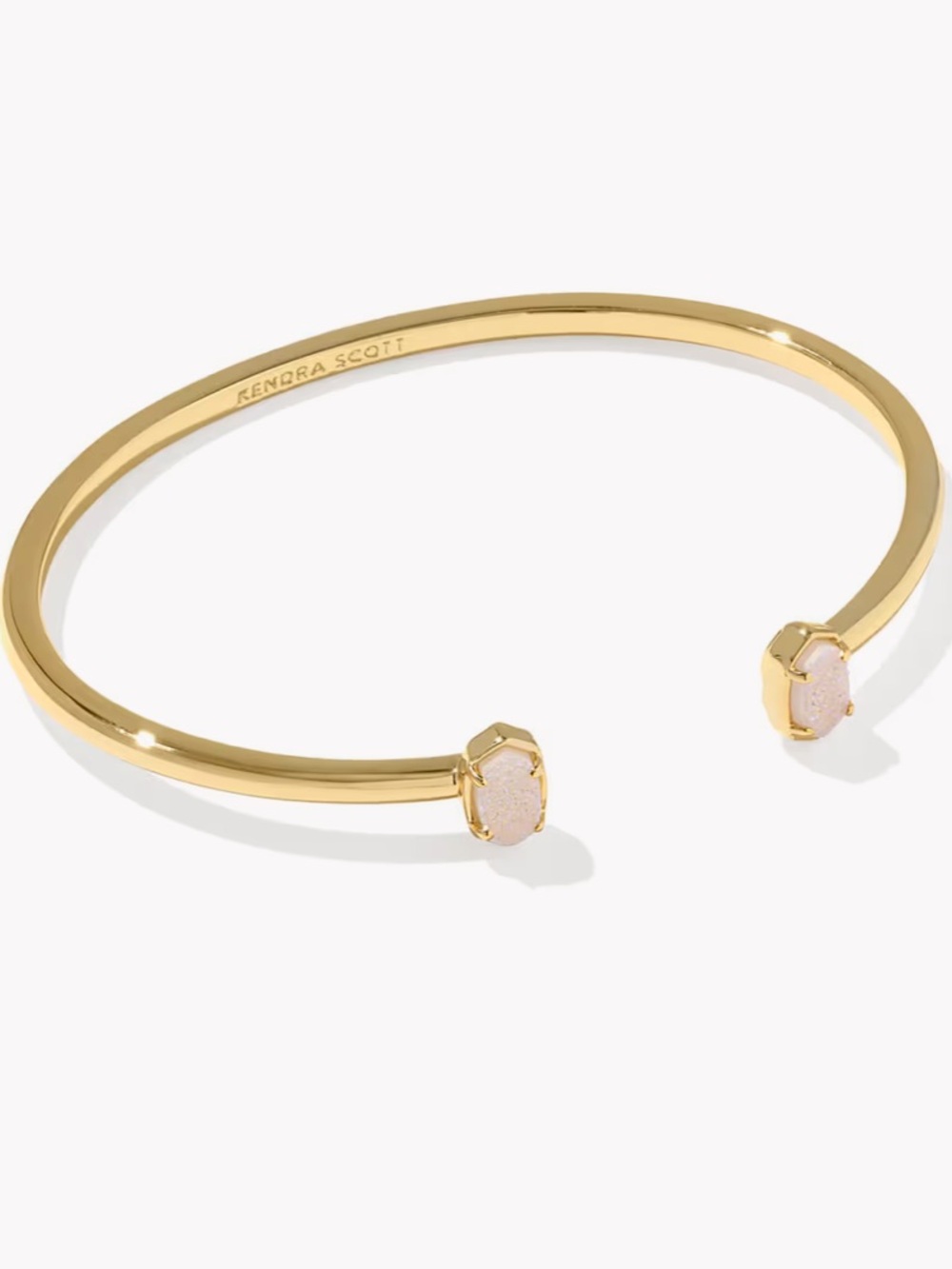 Kendra Scott Gold Open Cuff with Pale Pink Stones